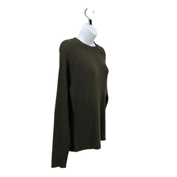 Lauren Ralph Lauren Sweater Women's XL Green Round Neck Knit Stretch Comfort LS - Picture 2 of 7